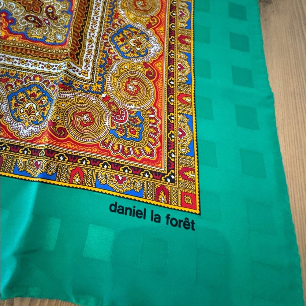 vintage Daniel La Forêt silk scarf.